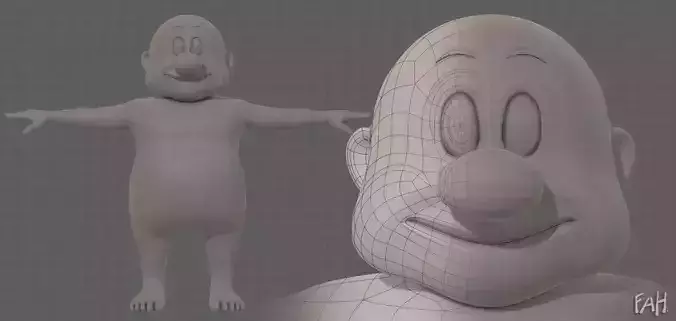 Base mesh old man character V09