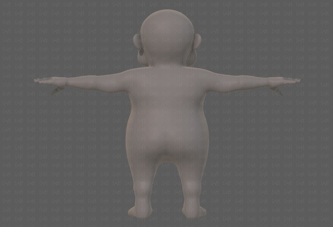 Base mesh old man character V09 Low-poly 3D model_5