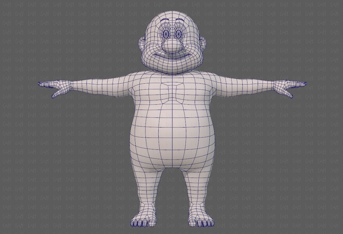 Base mesh old man character V09 Low-poly 3D model_9