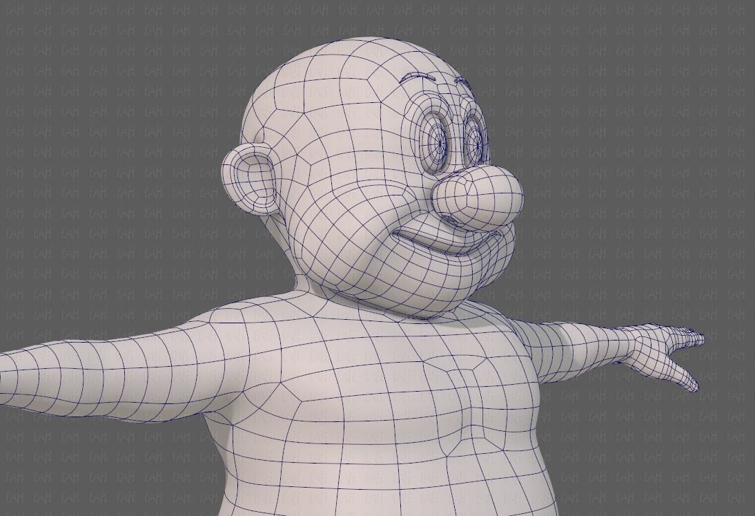 Base mesh old man character V09 Low-poly 3D model_26