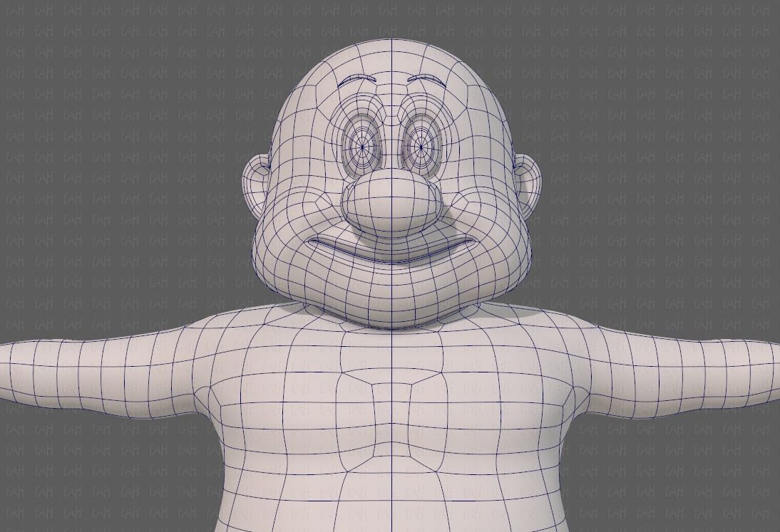 Base mesh old man character V09 Low-poly 3D model_25