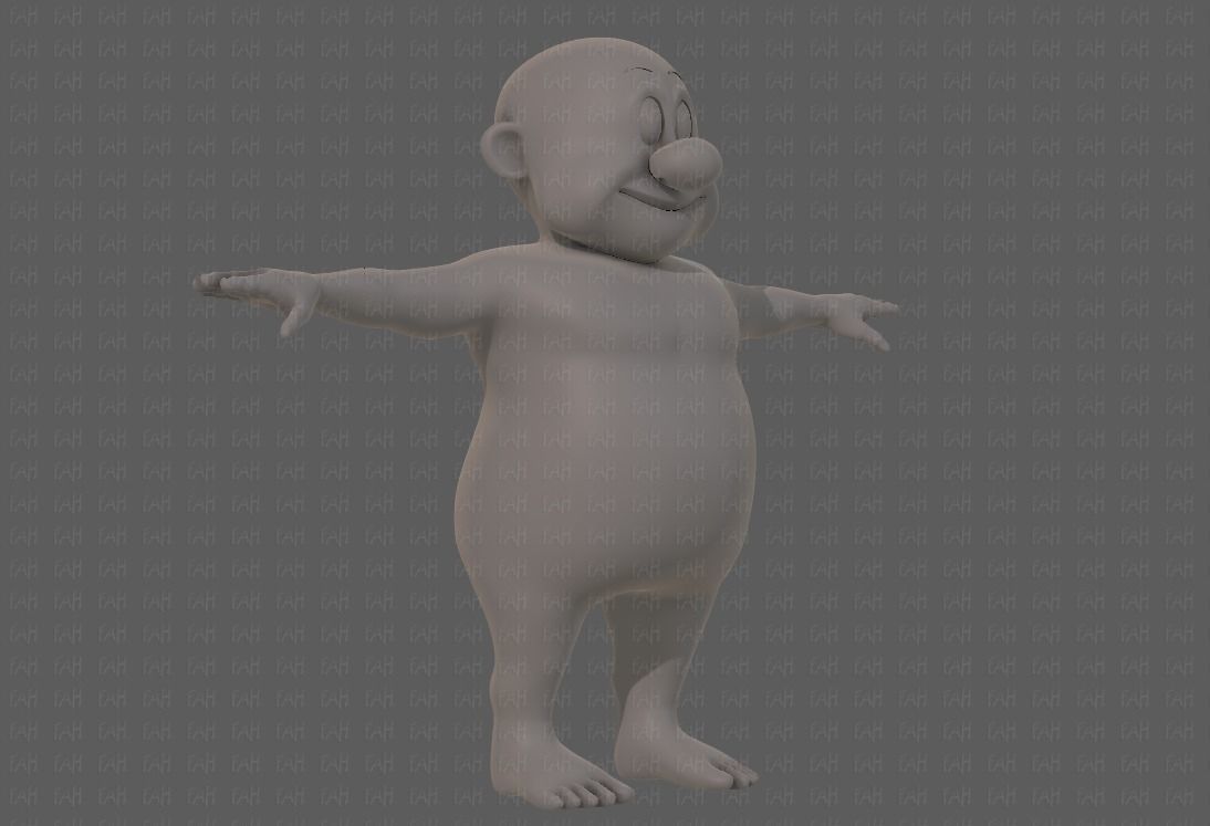 Base mesh old man character V09 Low-poly 3D model_2