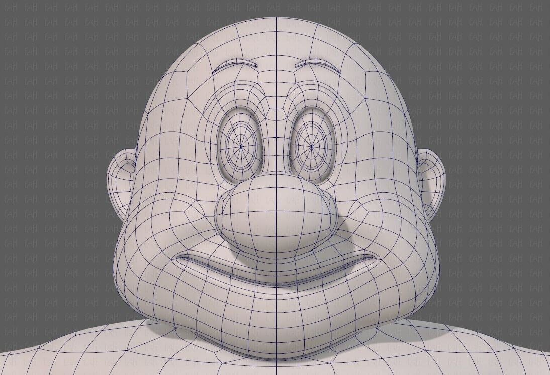 Base mesh old man character V09 Low-poly 3D model_34