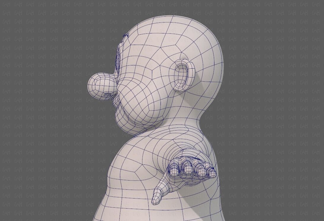 Base mesh old man character V09 Low-poly 3D model_31