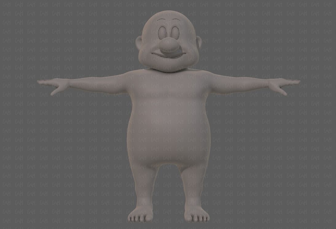 Base mesh old man character V09 Low-poly 3D model_1