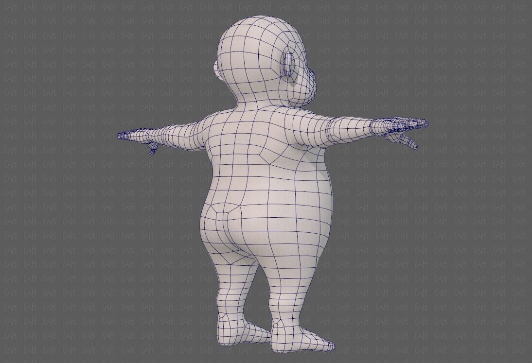 Base mesh old man character V09 Low-poly 3D model_12