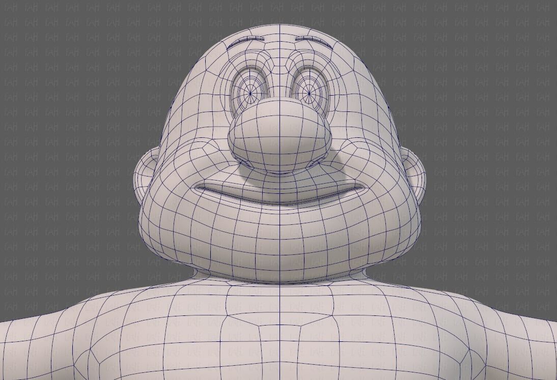 Base mesh old man character V09 Low-poly 3D model_44