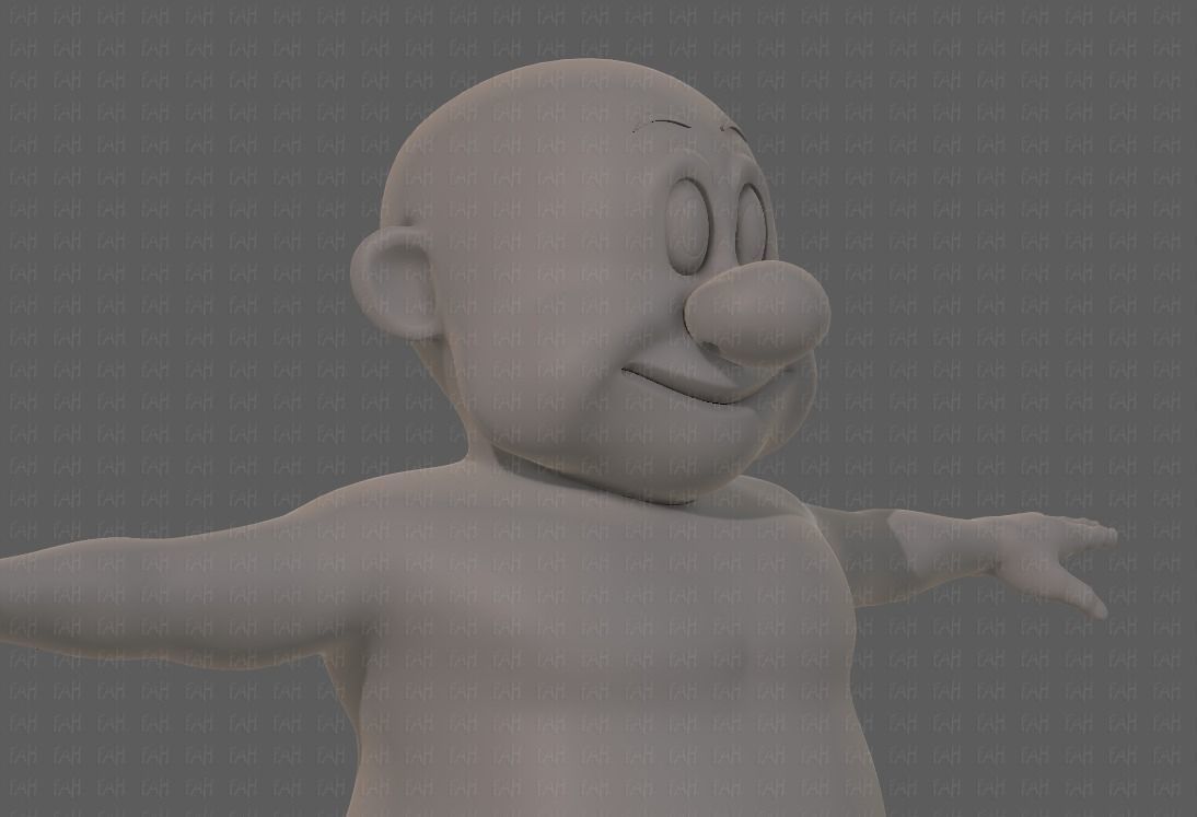 Base mesh old man character V09 Low-poly 3D model_18