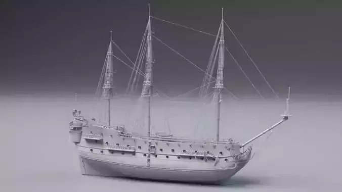 Spanish San Felipe triple decks ship 3D model