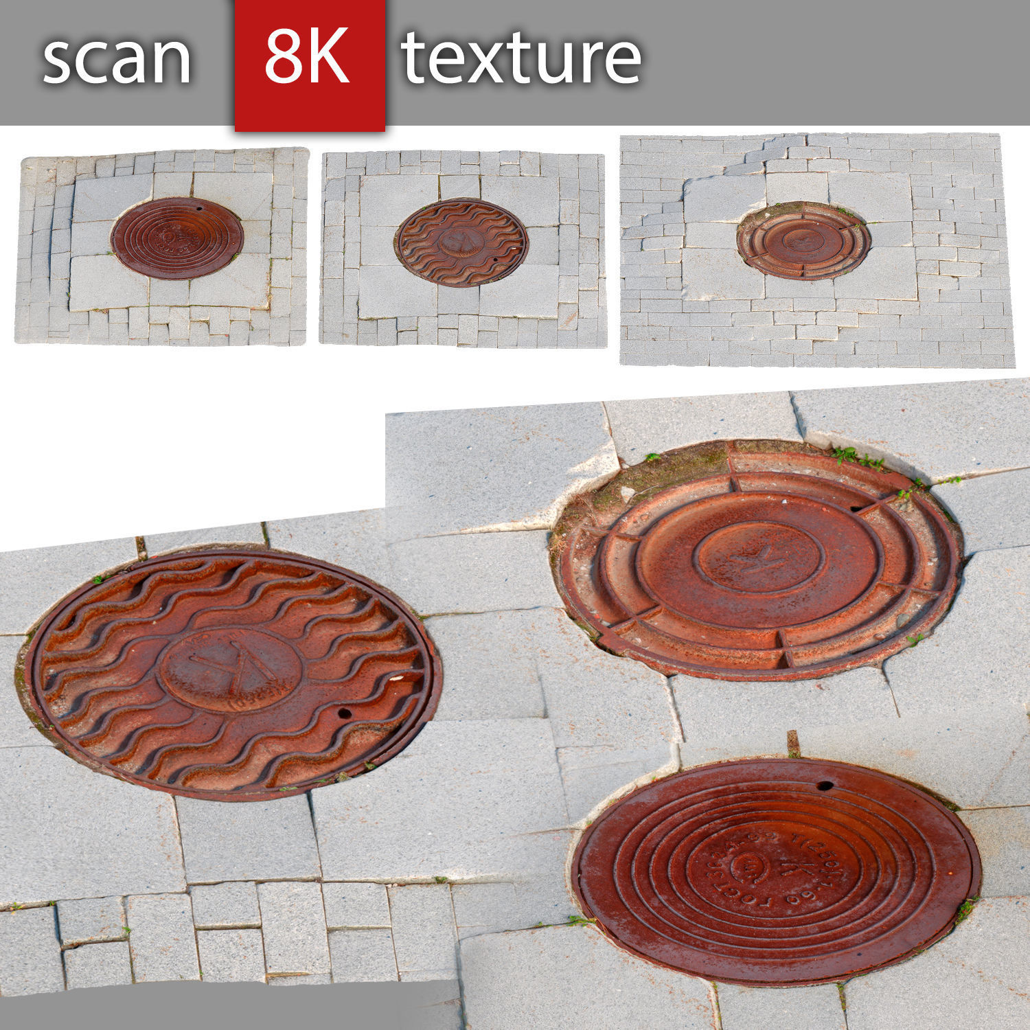 Road hatches 4 3D model_1