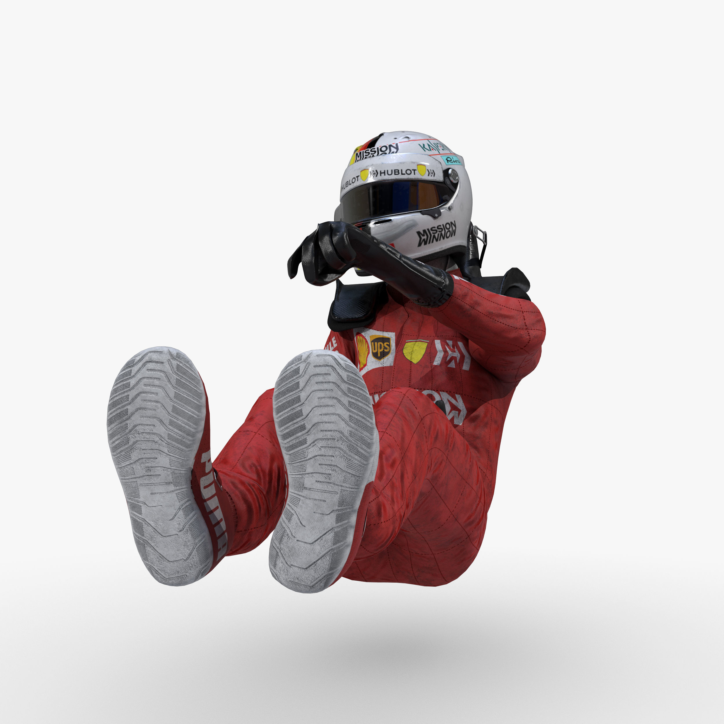 Sebastian Vettel 2019 Low-poly 3D model_6