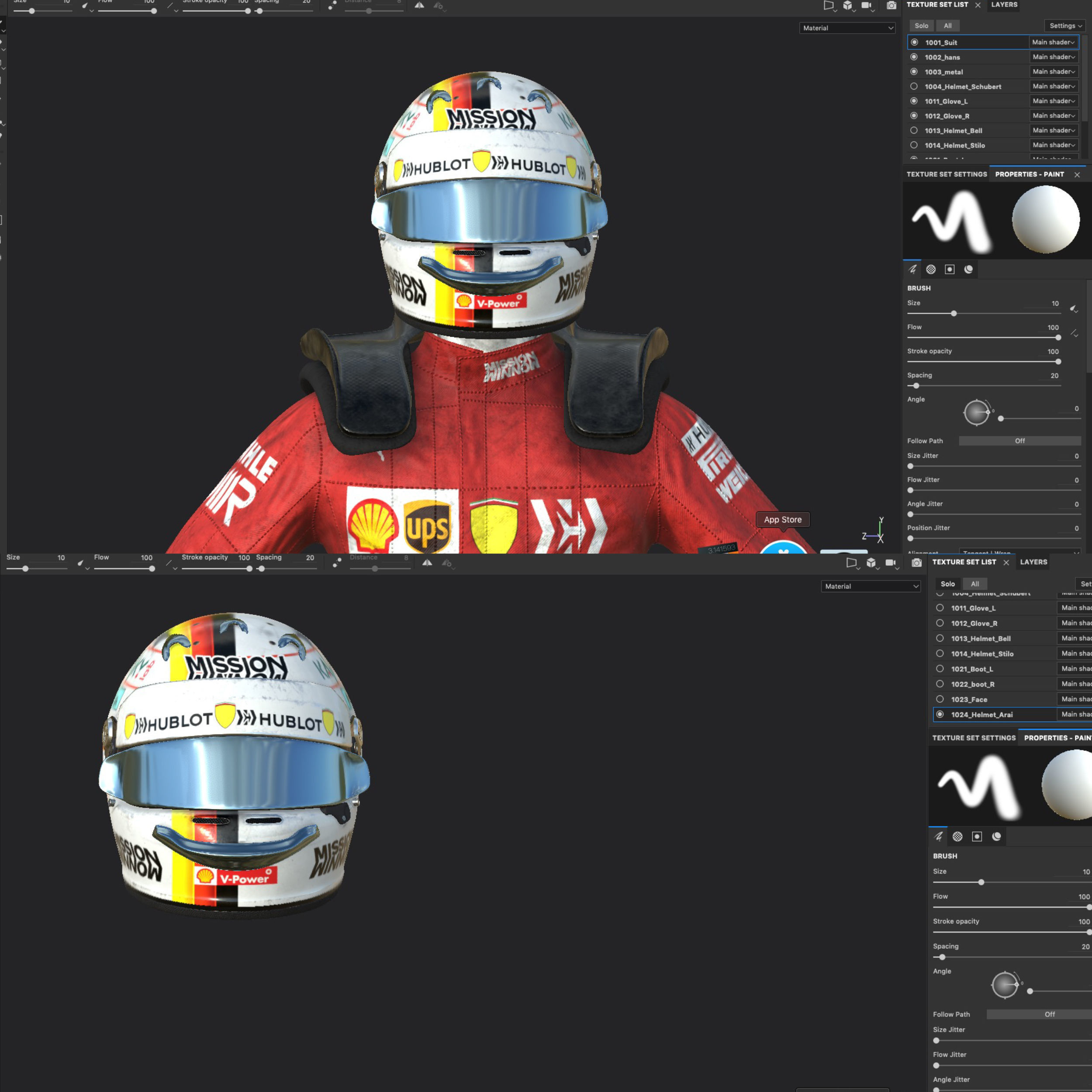 Sebastian Vettel 2019 Low-poly 3D model_14