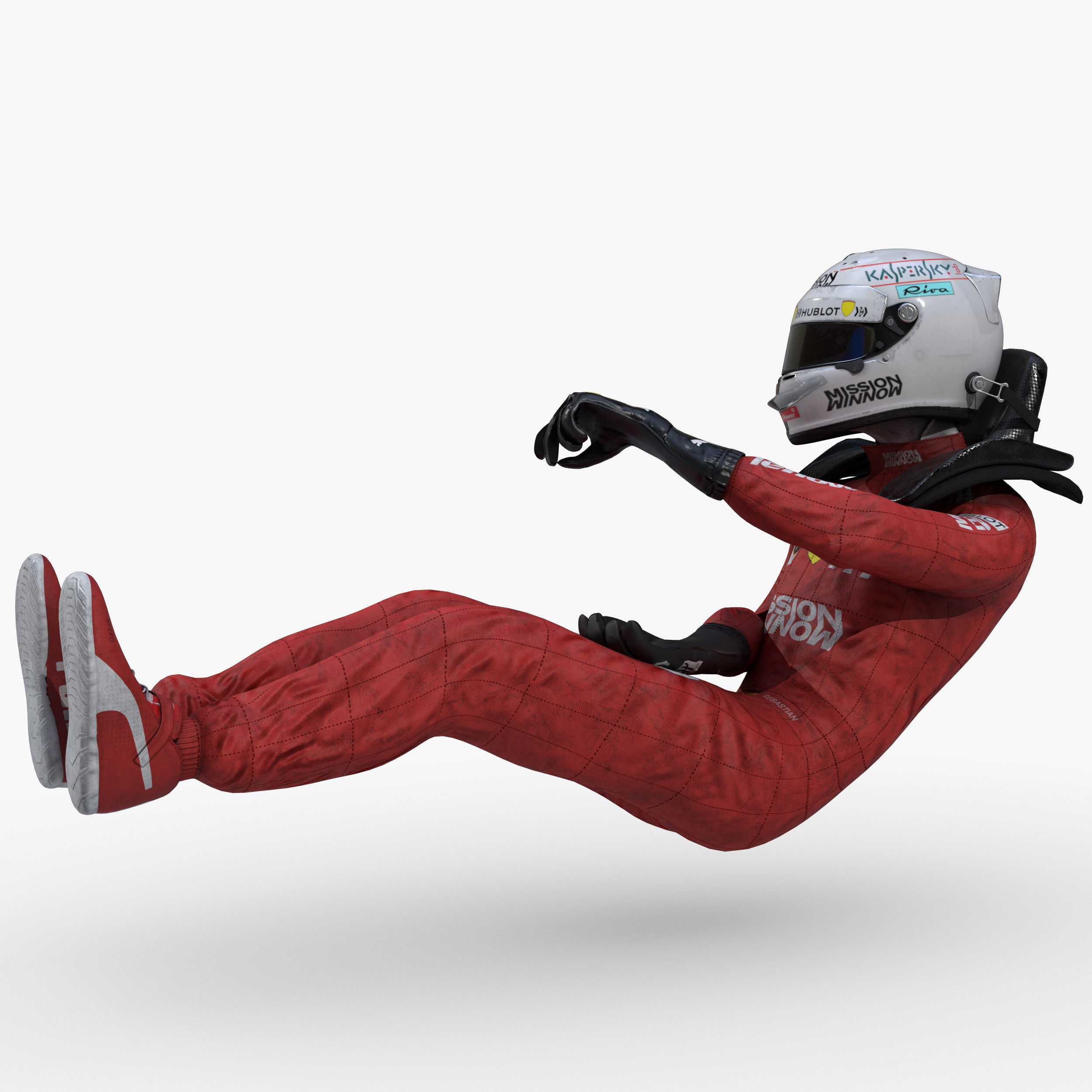 Sebastian Vettel 2019 Low-poly 3D model_5