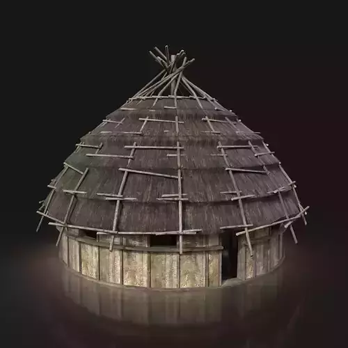 Next Gen AAA ROUND THATCHED FANTASY MEDIEVAL HOUSE COTTAGE HUT Low-poly 3D model