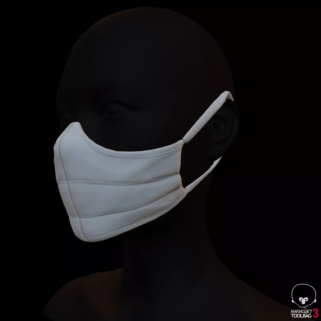Diy corona protection mask Low-poly 3D model