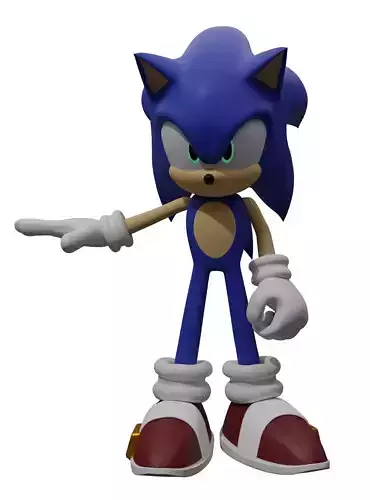 Sonic Rigged Low-poly 3D model