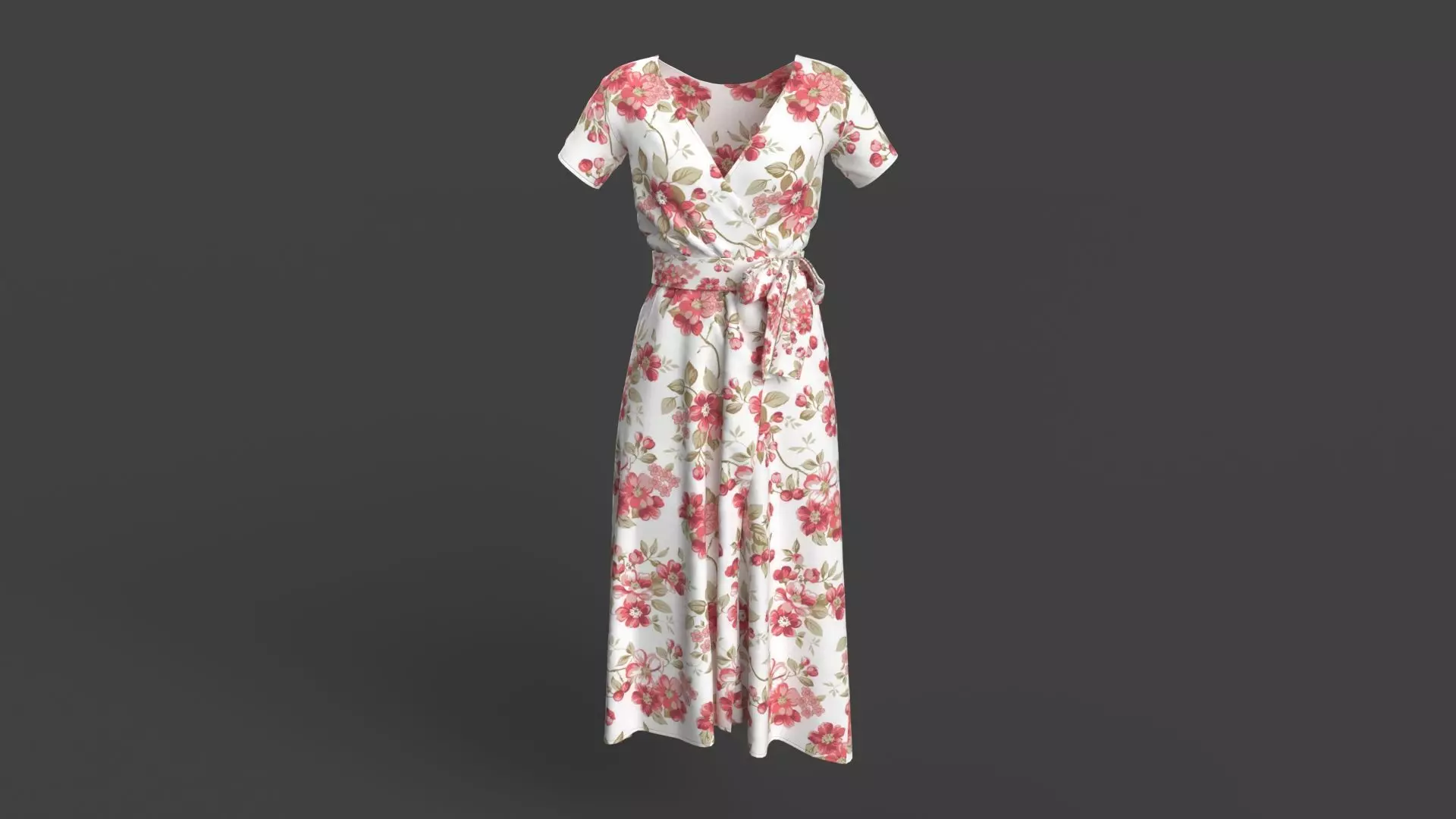 High Qualtity Stylish Designer Women Wrap Dress 3D model 3D model_2
