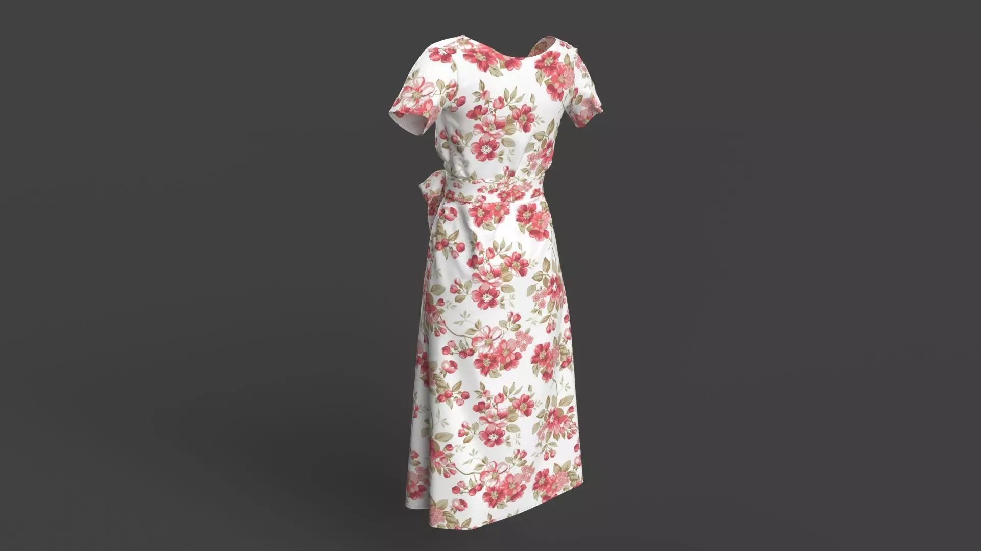 High Qualtity Stylish Designer Women Wrap Dress 3D model 3D model_9