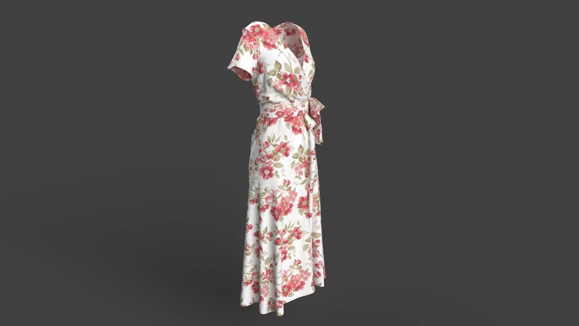 High Qualtity Stylish Designer Women Wrap Dress 3D model 3D model_4