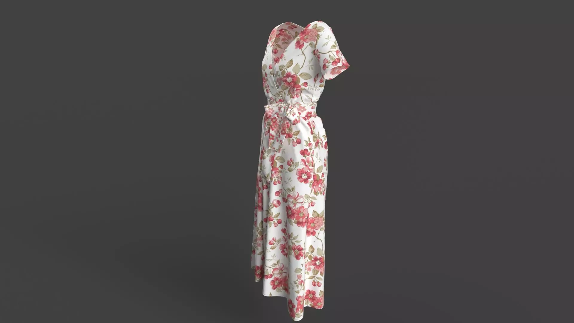 High Qualtity Stylish Designer Women Wrap Dress 3D model 3D model_12