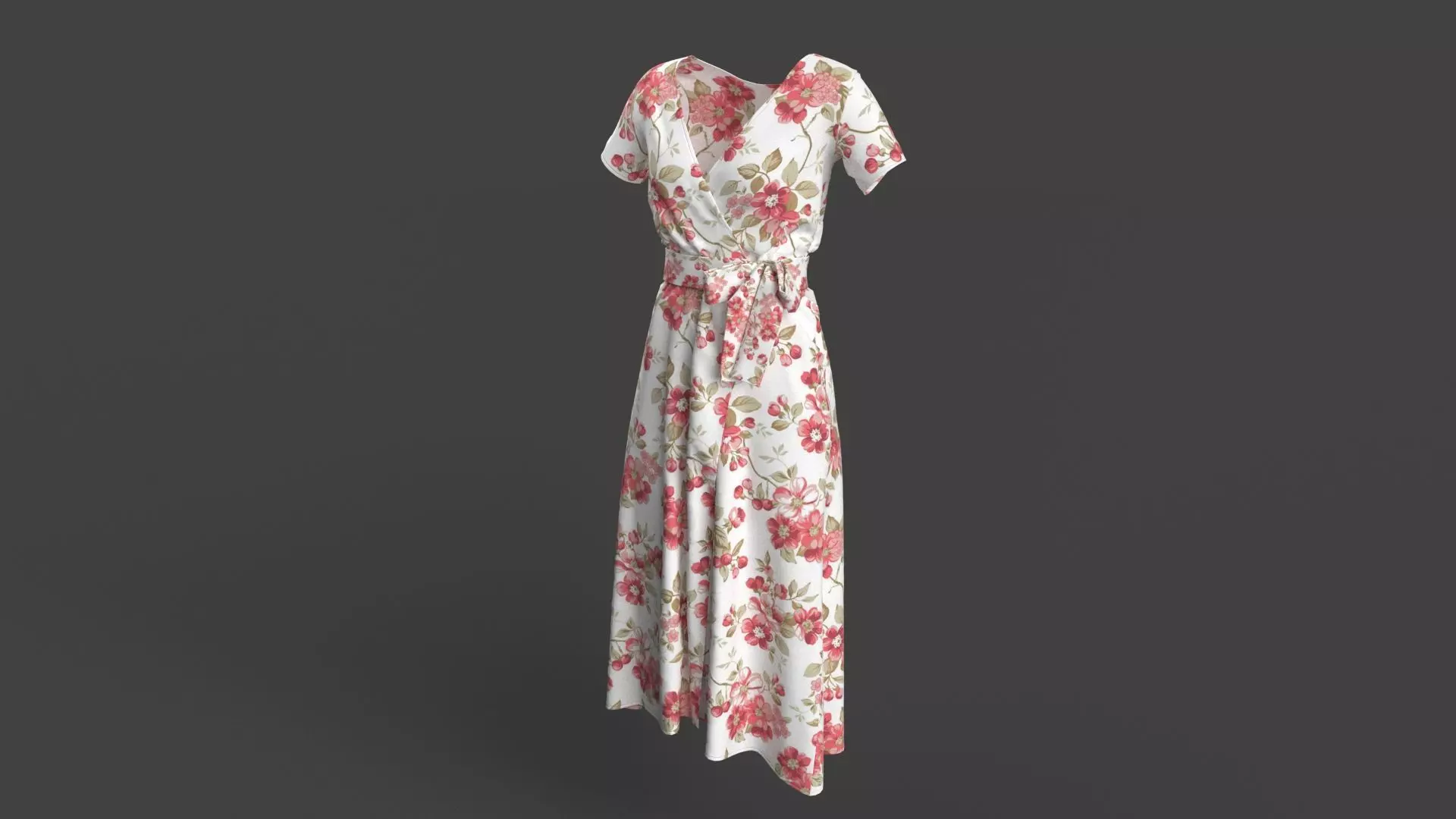 High Qualtity Stylish Designer Women Wrap Dress 3D model 3D model_13