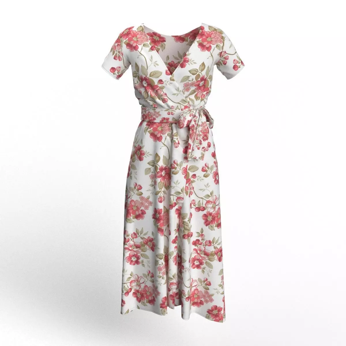 High Qualtity Stylish Designer Women Wrap Dress 3D model 3D model_0