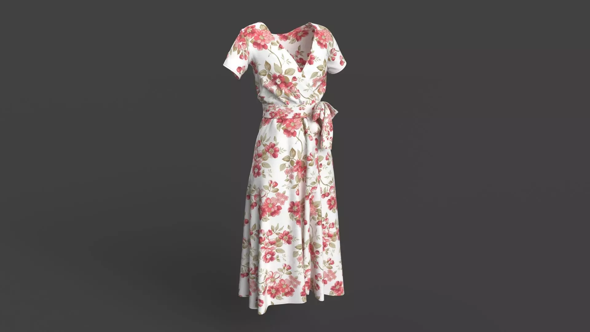 High Qualtity Stylish Designer Women Wrap Dress 3D model 3D model_3