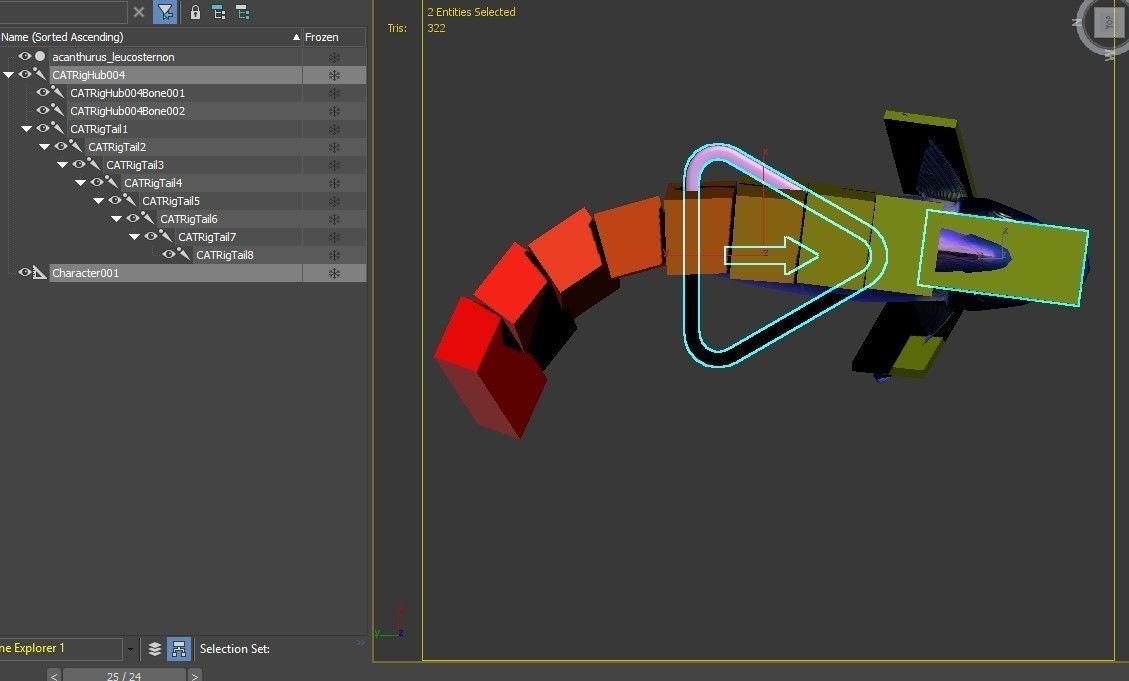 Acanthurus Leucosternon Low-poly 3D model_10