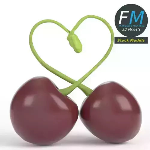 Cherries forming a heart