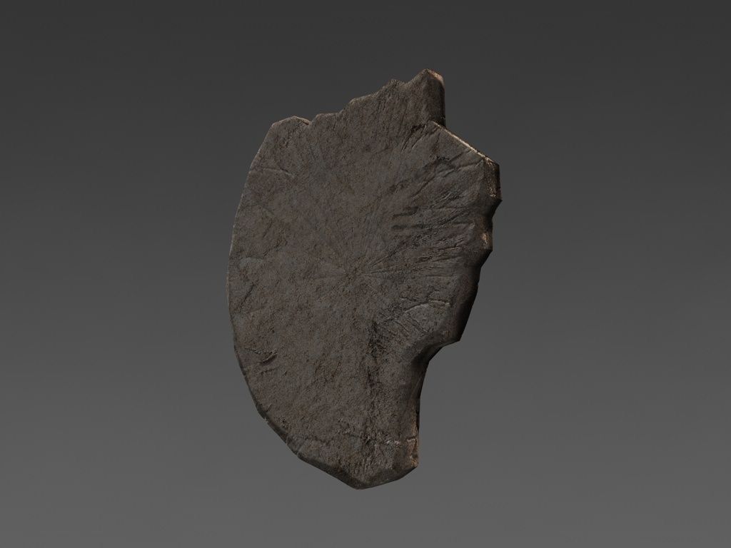 Aztec stone disk with skull Low-poly 3D model_4