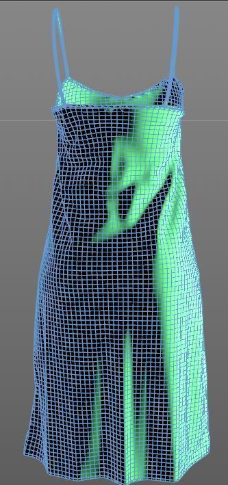 Stylish Designer Women Slip Dress with Lace 3D model 3D model_12