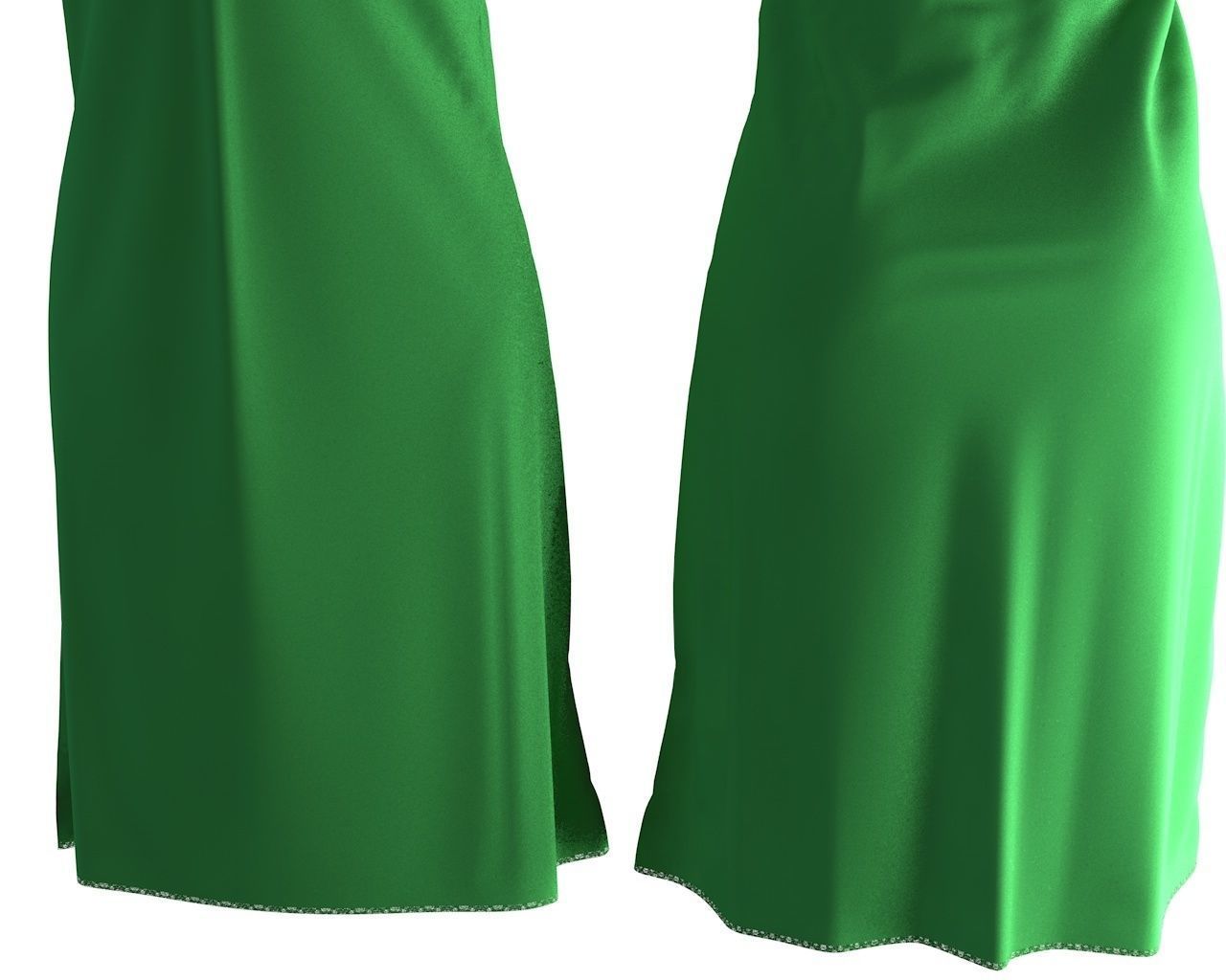 Stylish Designer Women Slip Dress with Lace 3D model 3D model_10