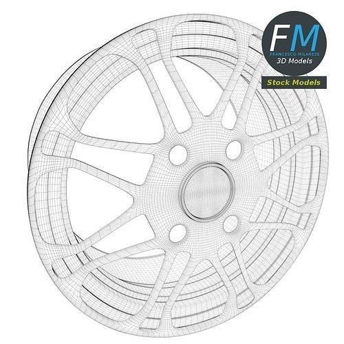 Car wheel rim 3D model 7