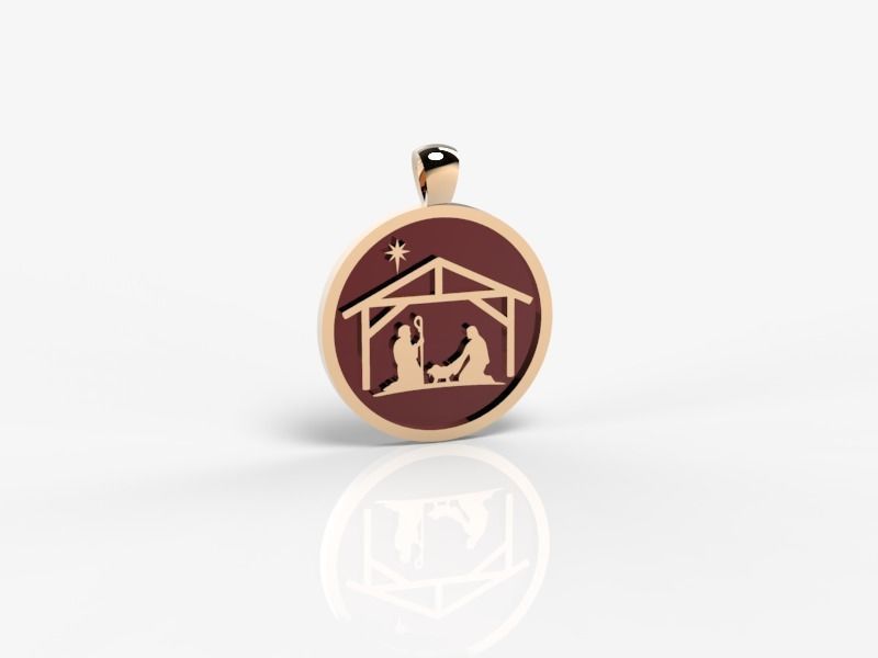 Birth of Jesus Pendant - 3D Print Model 3D print model_1