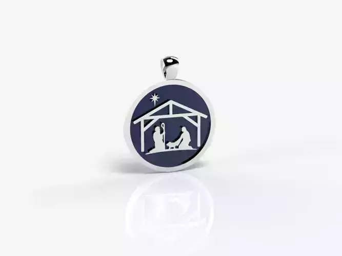 Birth of Jesus Pendant - 3D Print Model 3D print model Birth of Jesus Pendant - 3D Print Model 3D print model