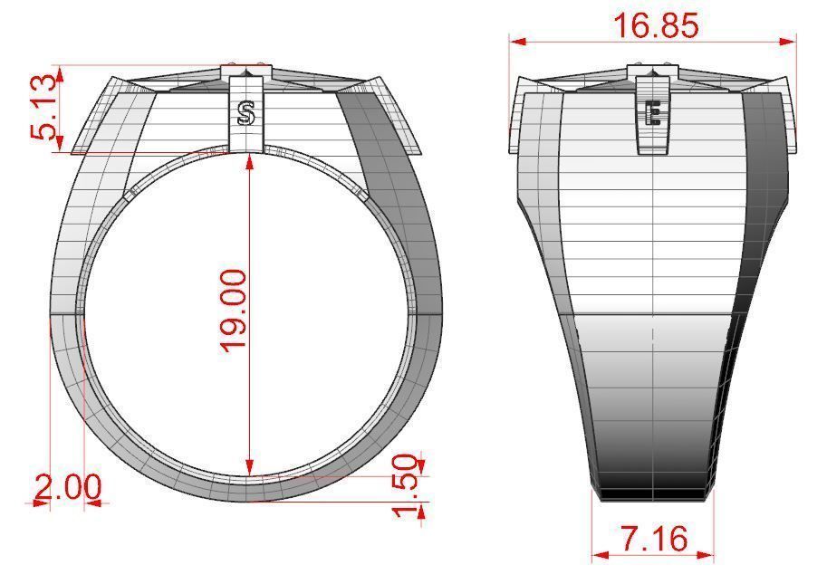 Wind rose ring compass 2 3D print model_9