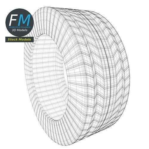 Generic car tire 3D model 7