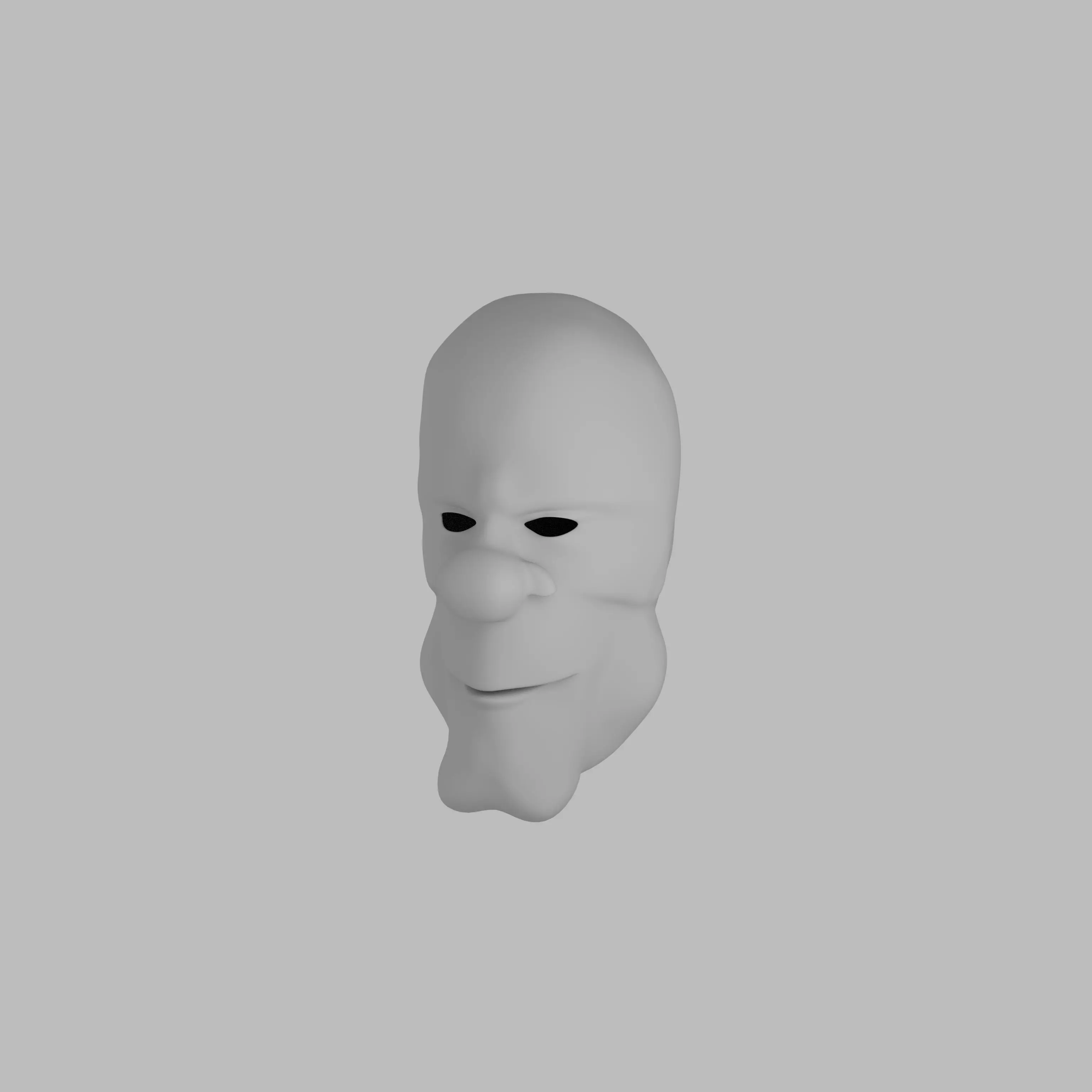 2d cartoony character head Low-poly 3D model