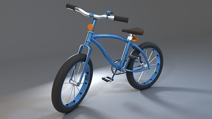 Rigged cartoon bicycle 3D model