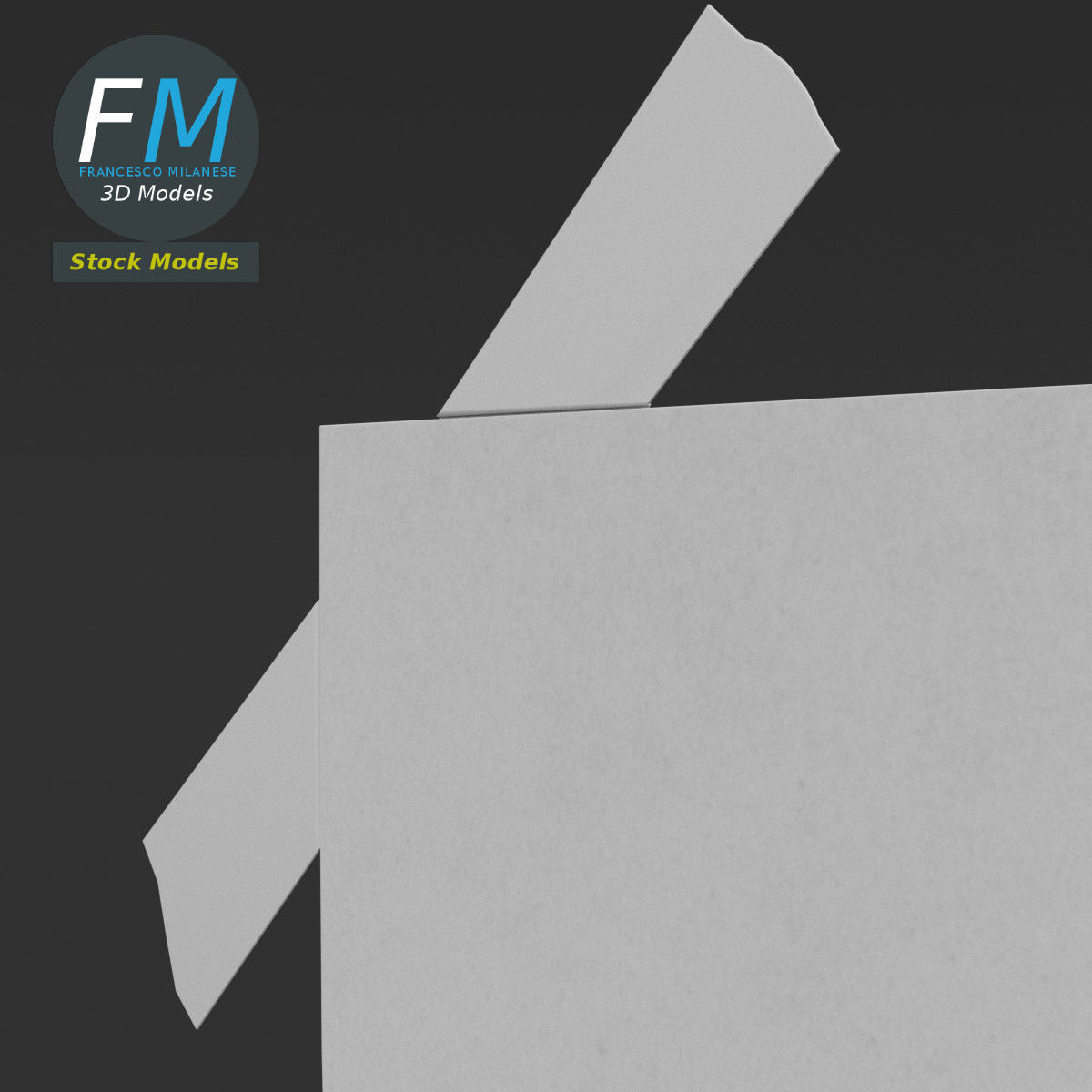 Poster mockup with sticky tape 3D model_4