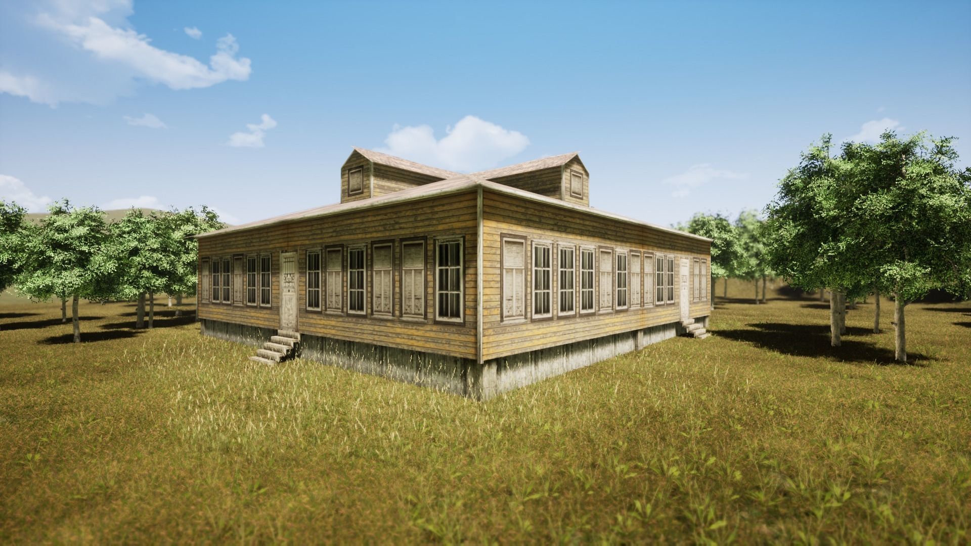 Wooden house New Orleans style PREVIEW Low-poly 3D model_11