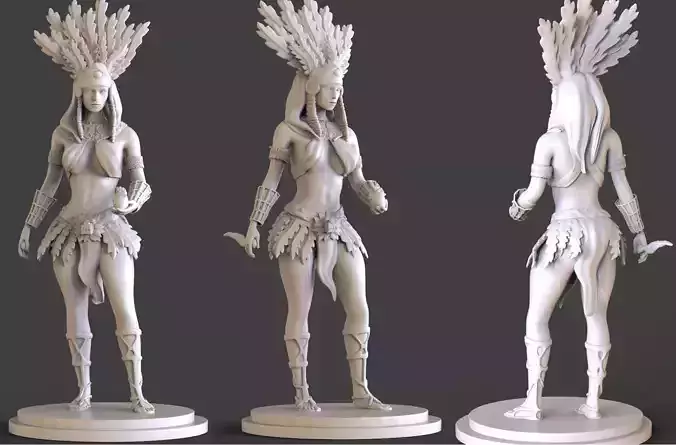 Aztec Women Sculpture 3D print model