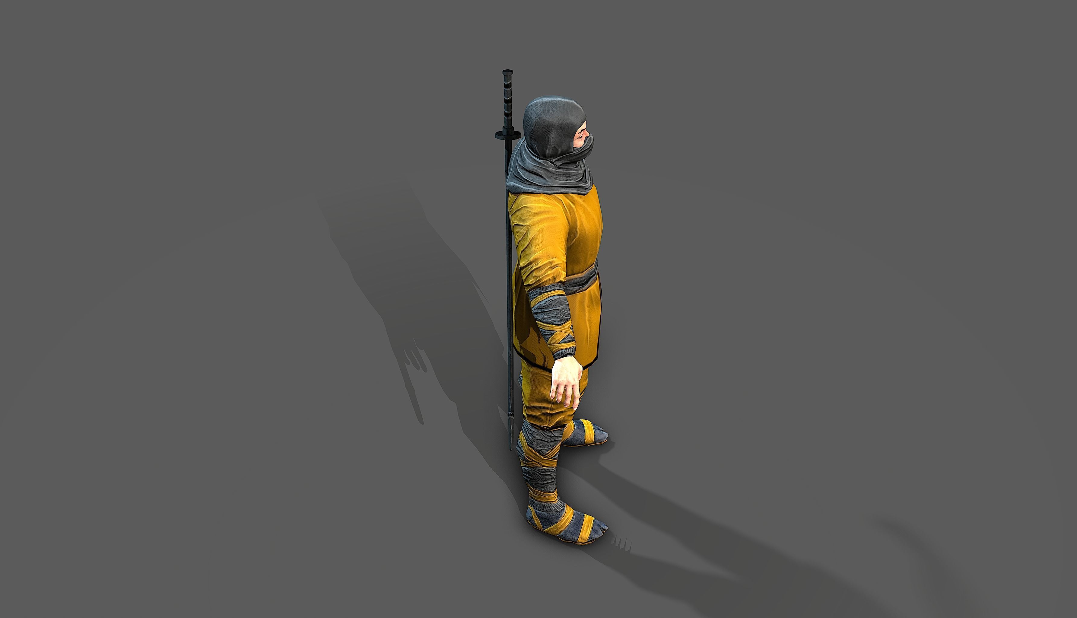Ninja outfit Low-poly 3D model_22