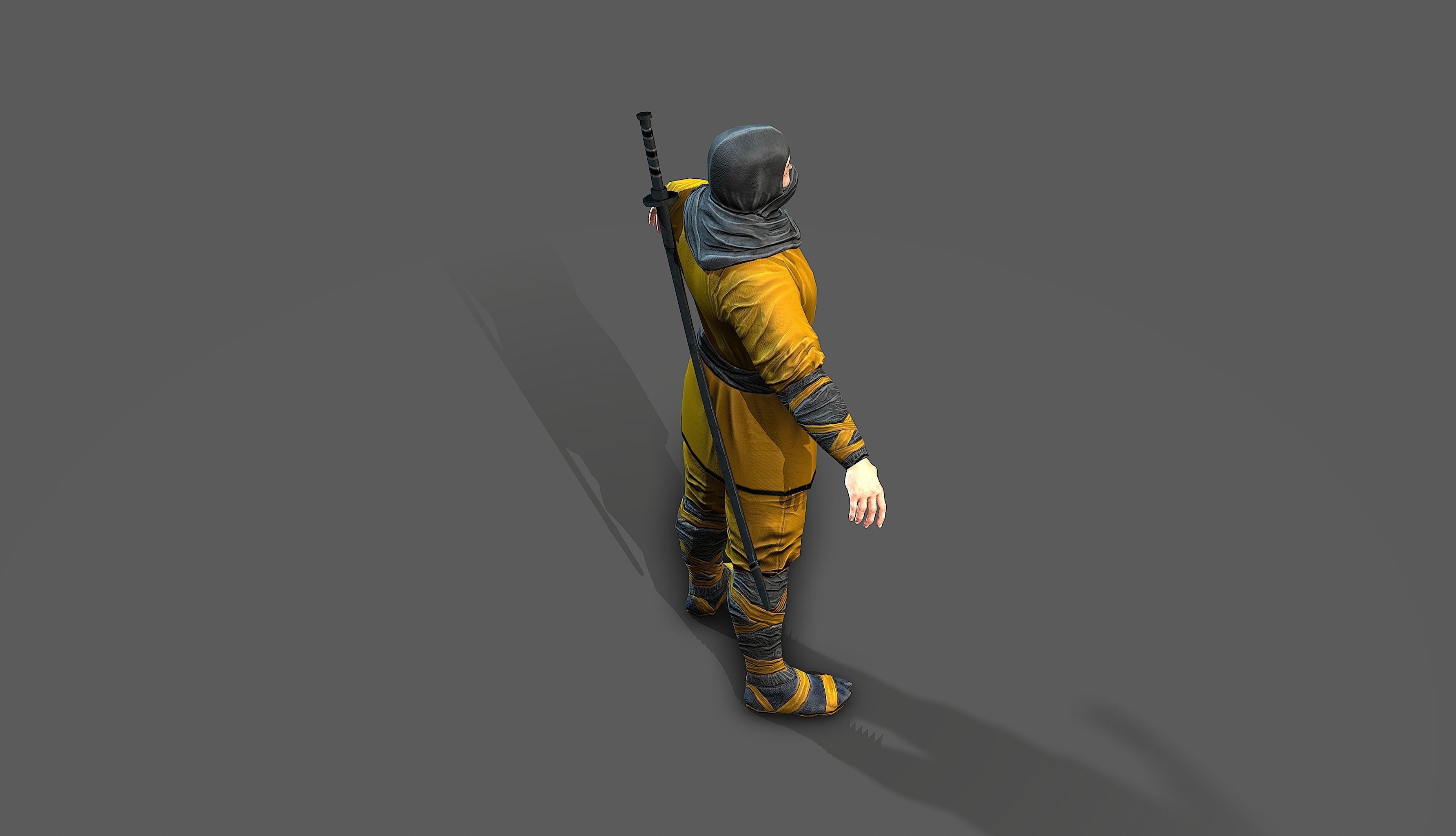 Ninja outfit Low-poly 3D model_23
