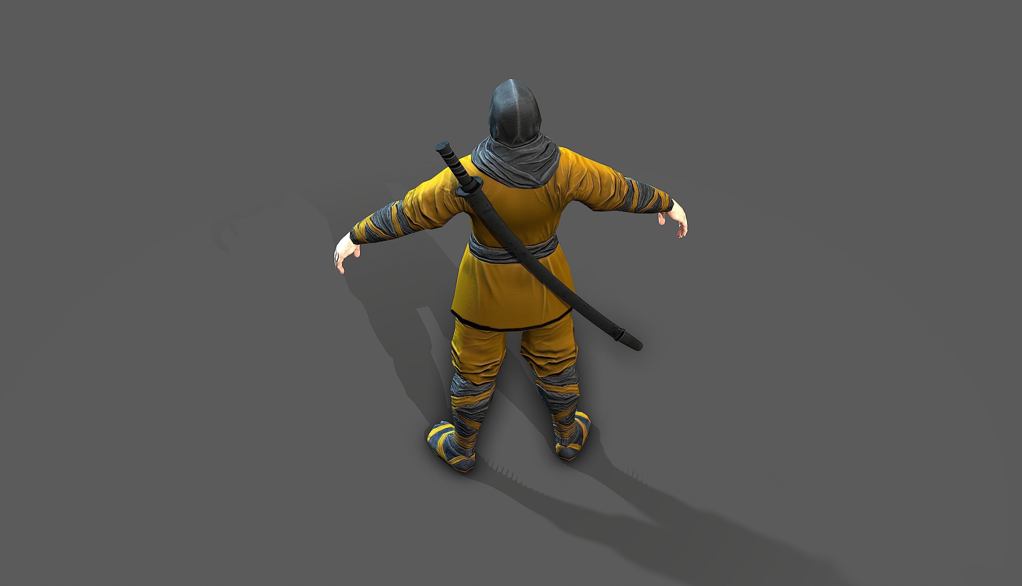 Ninja outfit Low-poly 3D model_26