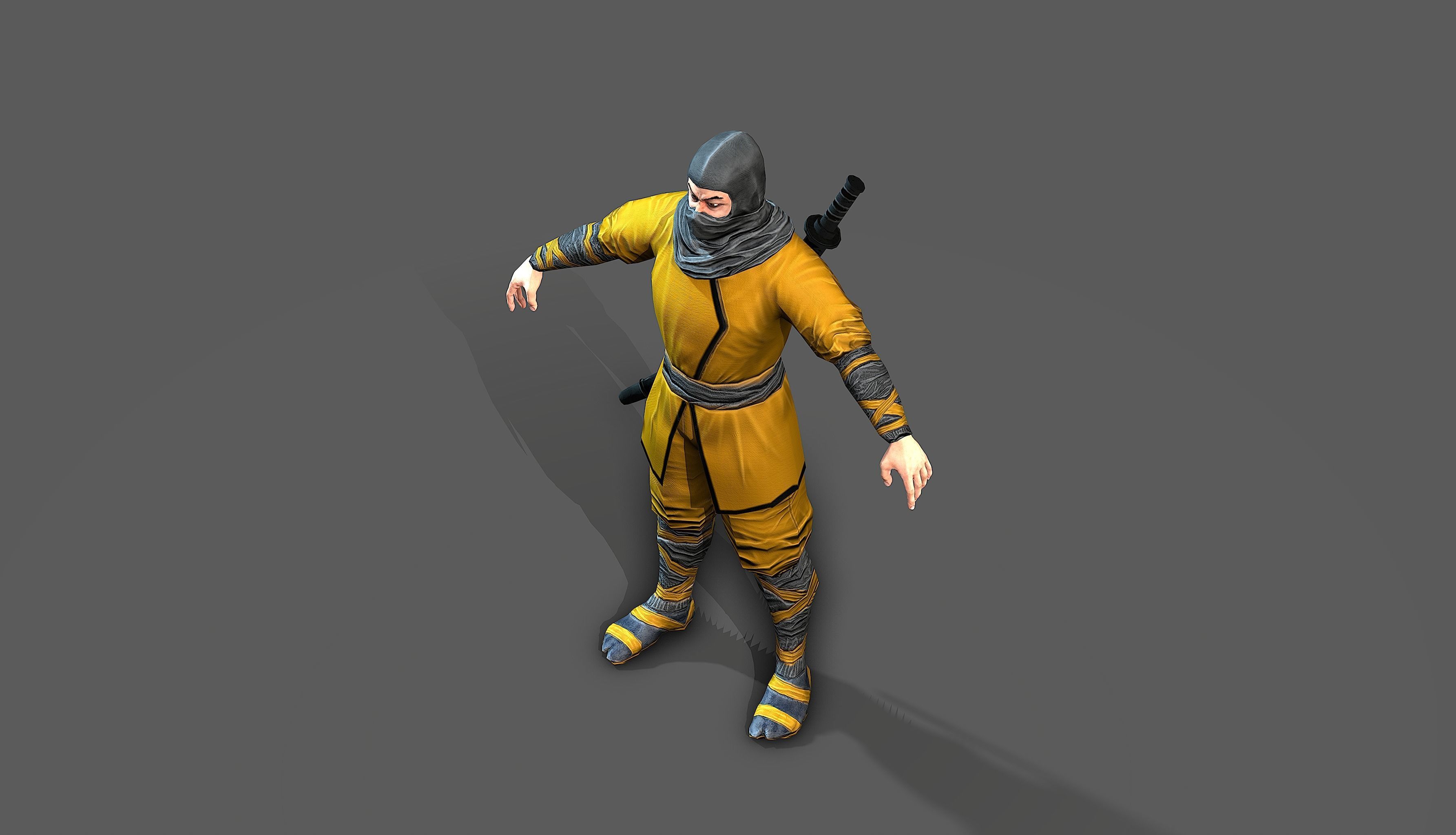 Ninja outfit Low-poly 3D model_31