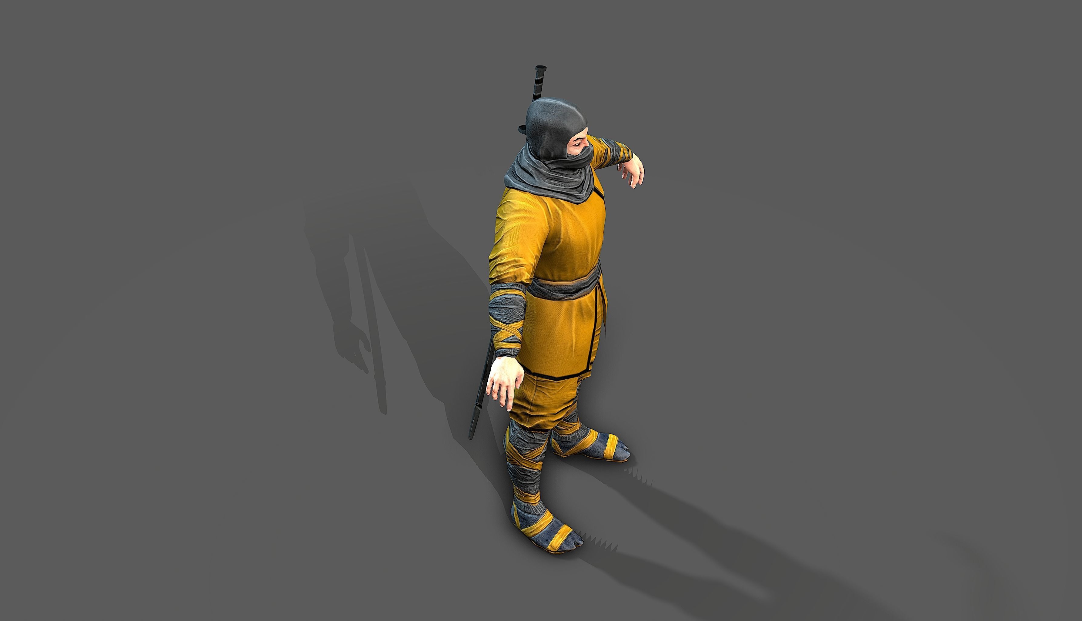 Ninja outfit Low-poly 3D model_21
