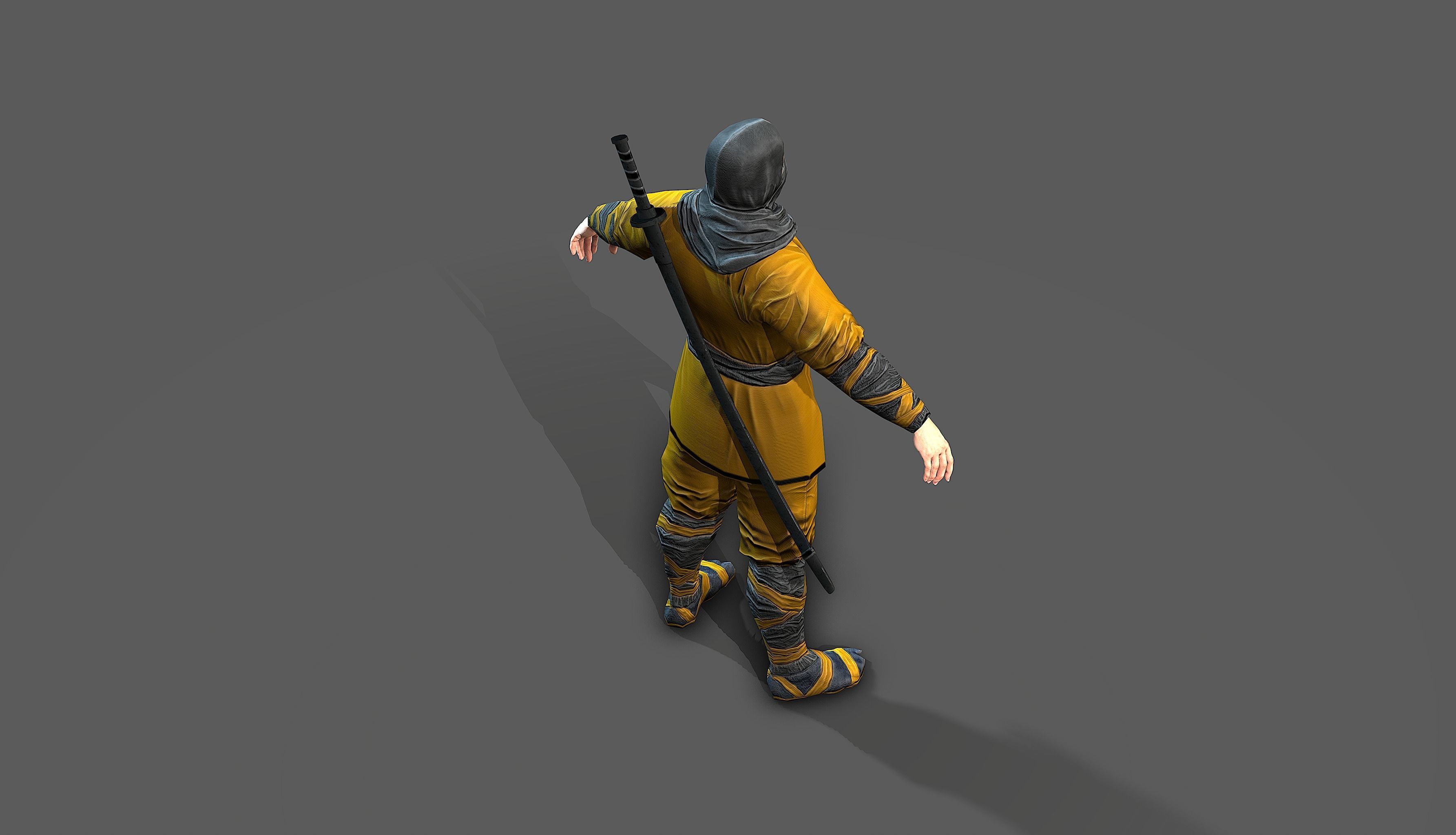 Ninja outfit Low-poly 3D model_24