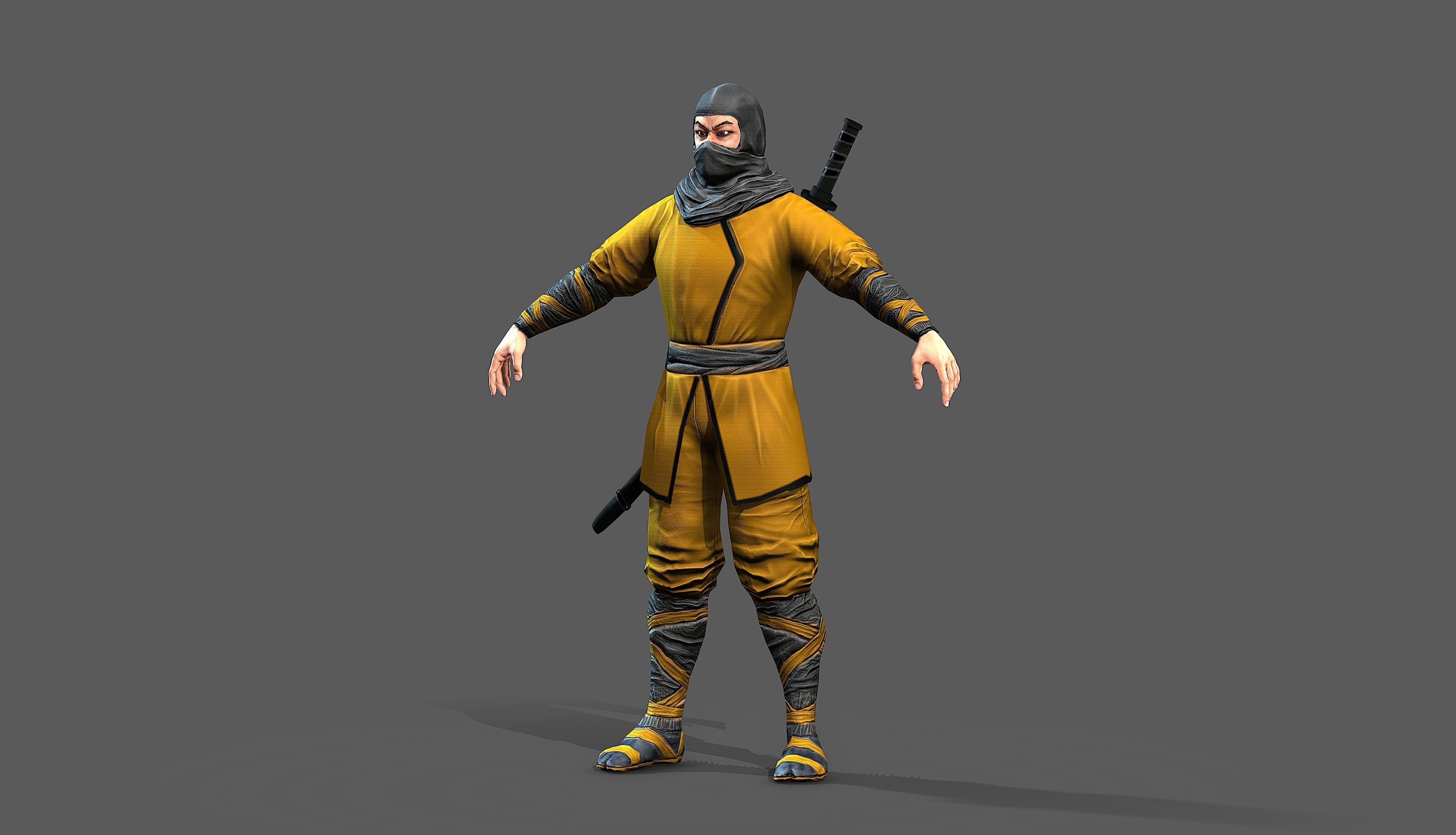 Ninja outfit Low-poly 3D model_18