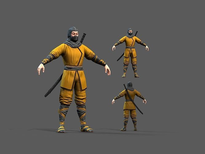Ninja outfit Low-poly 3D model